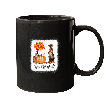 Discover It's Fall Y all Great Dane Dog Lovers Thanksgiving Mugs