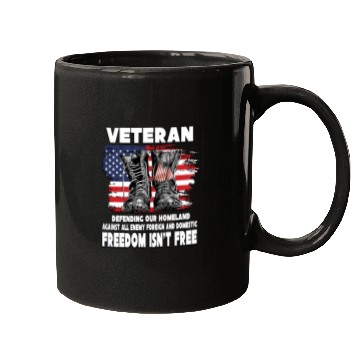 Discover VETERAN PROTECTING AT HOME FREEDOM ISNT FREE Mugs