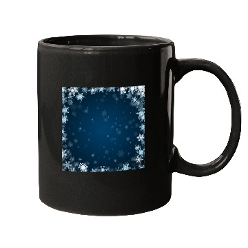 Discover Navy Blue White Snowflakes Pattern Mugs