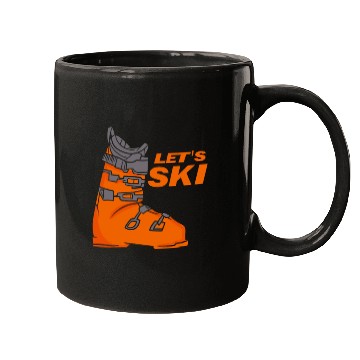 Discover Retro Skiing Let's Ski Vacation Mugs