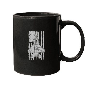 Discover F-15 Eagle Fighter Jet Airplane American Flag F15 Mugs