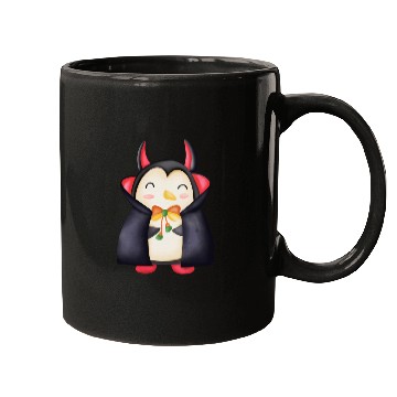 Discover Halloween Penguin in vampire costume Mugs