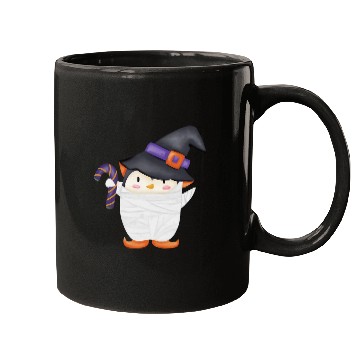 Discover Halloween Penguin in a mummy costume Mugs