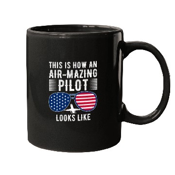 Discover Aircraft Pun Airmazing Pilot - Airline Pilot Mugs