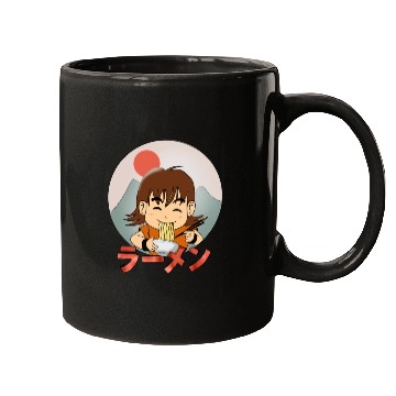 Discover Cute boy eating Japanese ramen Mugs