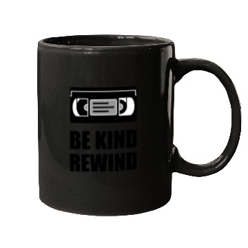 Discover VHS Cassette Tape Be Kind Rewind Black Mugs