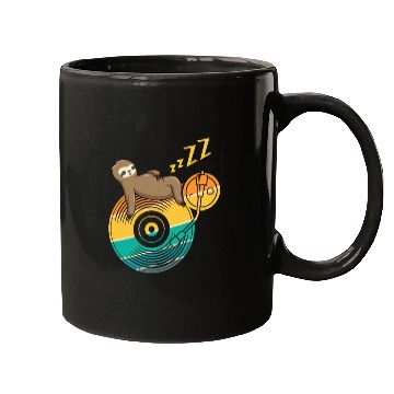 Discover Music Vinyl LP Collection Cute Sleeping Sloth Mugs