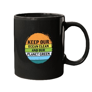 Discover Keep Our Ocean Clean And Planet Green Retro Mugs