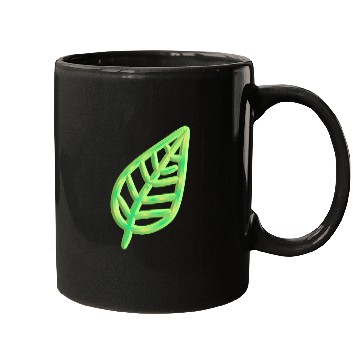 Discover leaf icon nature green thick Mugs