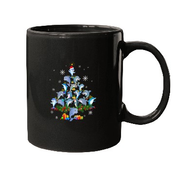 Discover Cute Dolphin Christmas Tree Pet Dolphin Lover Mugs