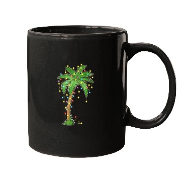 Discover Christmas Lights Palm Tree Beach Funny Tropical Mugs