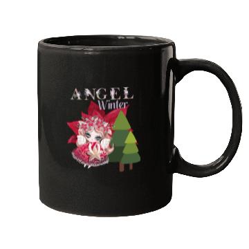 Discover Winter Angel Christmas Tree Poinsettia Mugs