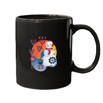 Discover Winter Cute Snowman Headphones Scandi Mugs