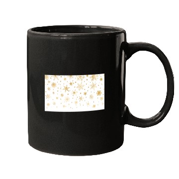 Discover Snowflakes Pattern Elegant White Gold Mugs