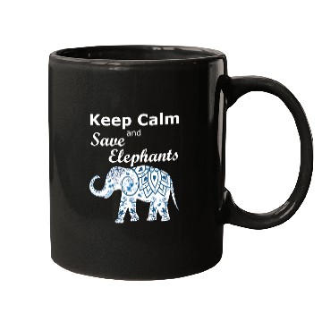 Discover Keep Calm and Save Elephants Animal Lover Activist Mugs