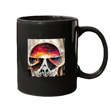 Discover Extremely Realistic Skull in Abstract Art Mugs