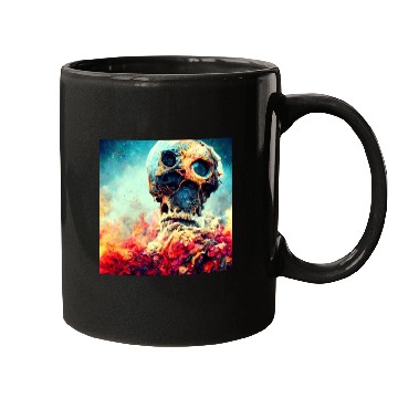 Discover Extremely Realistic Skull in Abstract Art Mugs