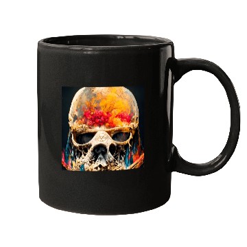 Discover Extremely Realistic Skull in Abstract Art Mugs