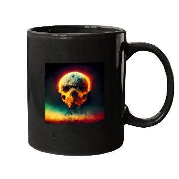 Discover Extremely Realistic Skull in Abstract Art Mugs