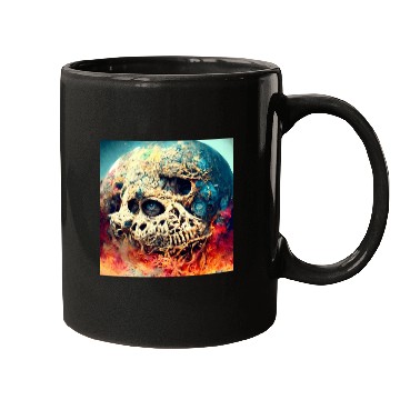 Discover Extremely Realistic Skull in Abstract Art Mugs