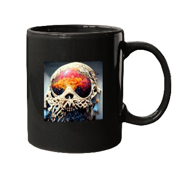 Discover Extremely Realistic Skull in Abstract Art Mugs