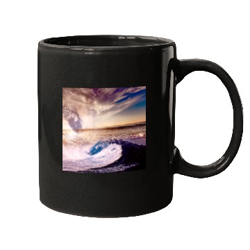 Discover dark blue ocean waves storm fantasy Mugs