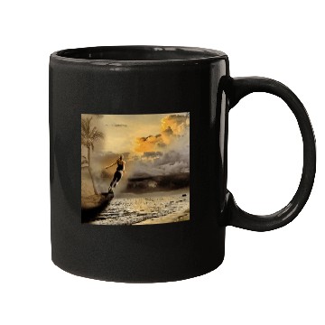 Discover dark blue ocean waves storm fantasy Mugs