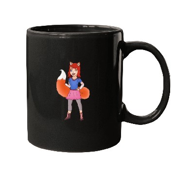 Discover Beautiful Fox Girl Illustration Mugs