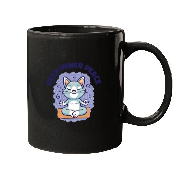 Discover Serenity Cat Yoga Cat Owner Meditation Yoga Fan Mugs