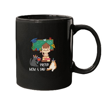 Discover Cat School Student, Proud Mom & Dad Mugs