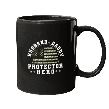 Discover Husband Daddy Protector Hero US Army Veteran Mugs