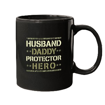 Discover Husband Daddy Protector Hero US Army Veteran Mugs