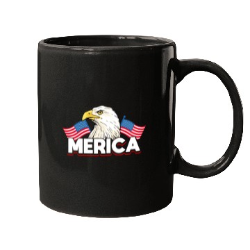 Discover Merica Bald Eagle US Flag Independence Mugs