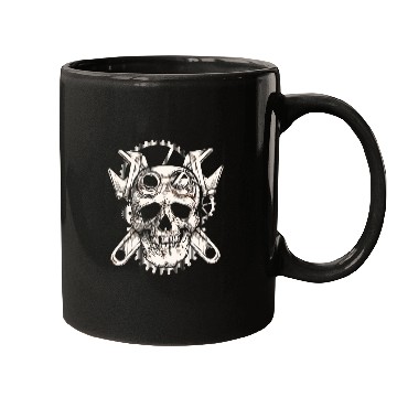 Discover Skull Mechanic Cross Tools Mechanic Mugs