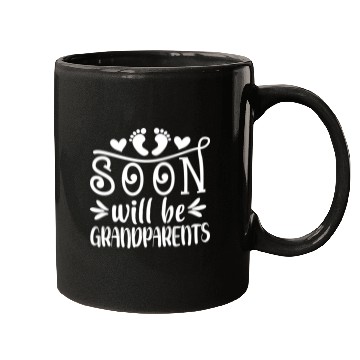 Discover You Will Soon Become Grandparents. Grandma Grandpa Mugs