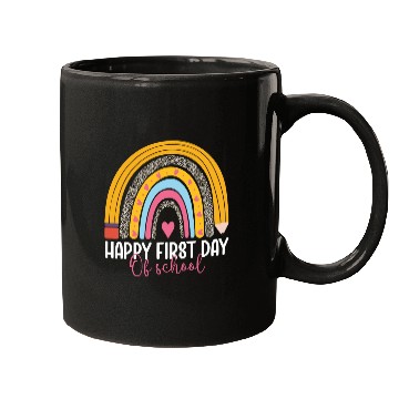 Discover Happy First Day Of School Rainbow Leopard Mugs