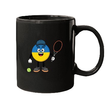 Discover ukraine flag illustration as a tennis player Mugs