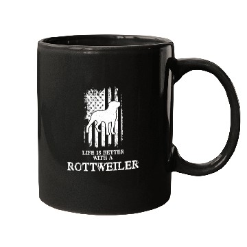 Discover LIFE IS BETTER WITH A ROTTWEILER - AMERICAN FLAG Mugs