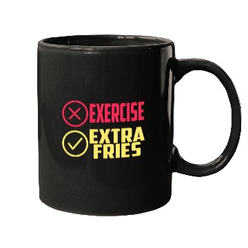 Discover Exercise Extra Fries Gym Workout Chips Mugs
