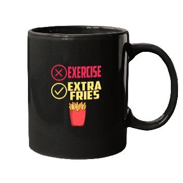 Discover Exercise Extra Fries Chips Workout Gym Mugs