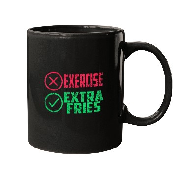 Discover Exercise Extra Fries Gym Chips Workout Mugs