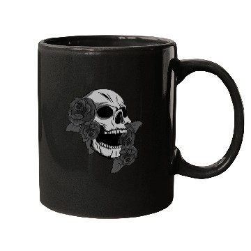 Discover Black Skull Roses Aesthetic Goth Gothic Mugs