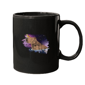 Discover Distressed Capybara And Bird Nature Animal Rodent Mugs
