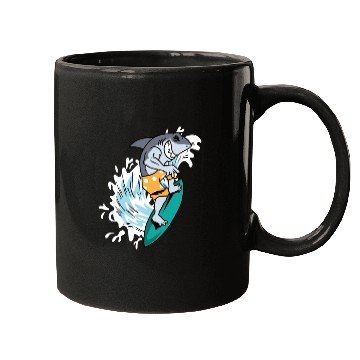 Discover Surfing Shark Wind Surfer Gift Mugs