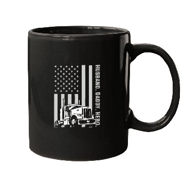 Discover Patriotic Trucker Dad Truck Driver Mugs
