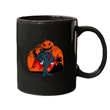 Discover Vampire Pumpkin Head Jack O' Lantern Halloween Mugs