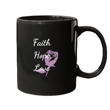 Discover Faith Hope Love with a Rose Mugs
