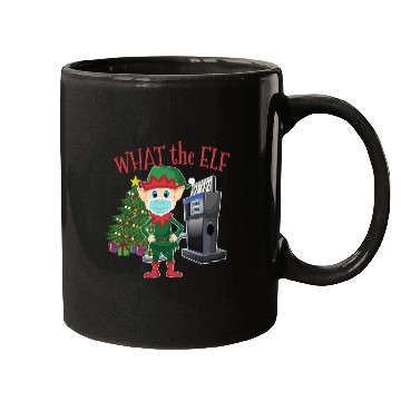 Discover What the Elf - Elf with Mask and Gas Pump Mugs