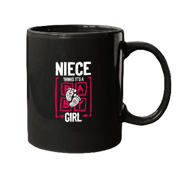 Discover Niece Thinks It's a Girl Gender Reveal Funny Baby Mugs