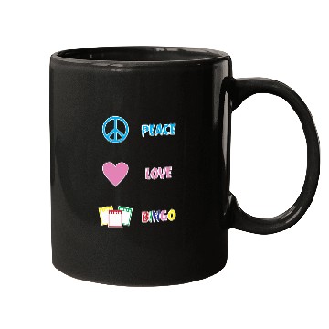 Discover Bingo Game Player Peace Love Bingo Mugs